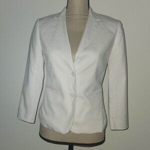 🌿 Banana Republic White Linen Blazer – Women’s Size 0 🌿